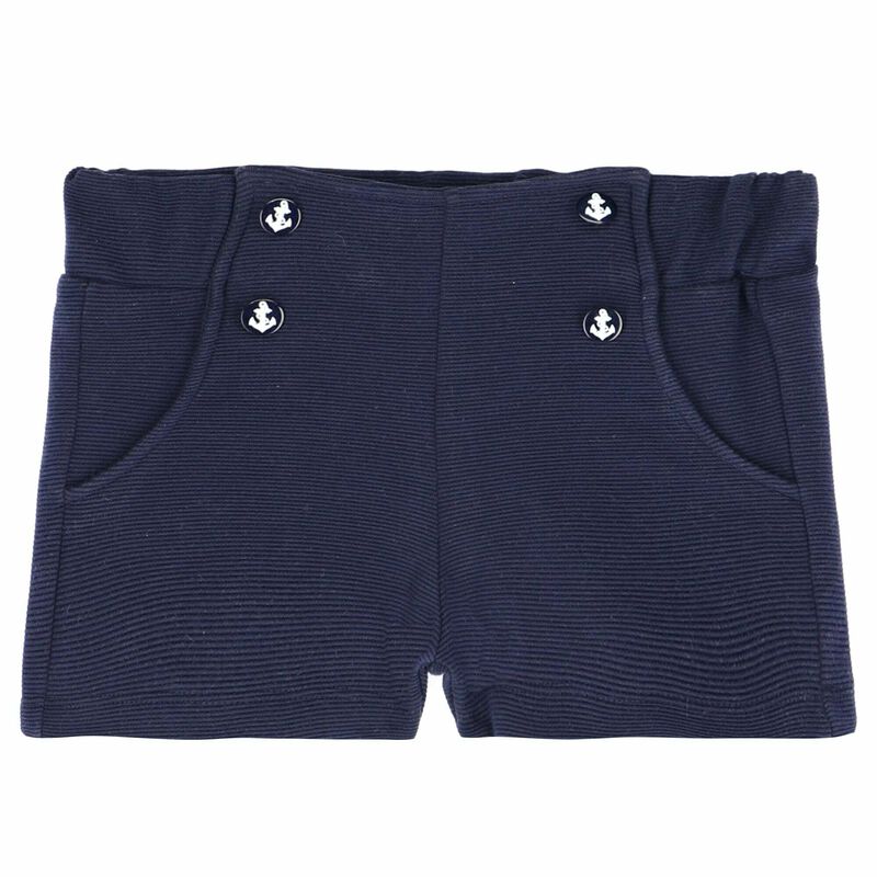 Girls Navy Blue Shorts, 1, hi-res image number null