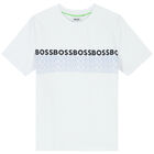Boys White Logo T-Shirt, 1, hi-res