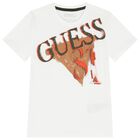 تيشيرت أولاد بالشعار باللون الأبيض, 1, hi-res