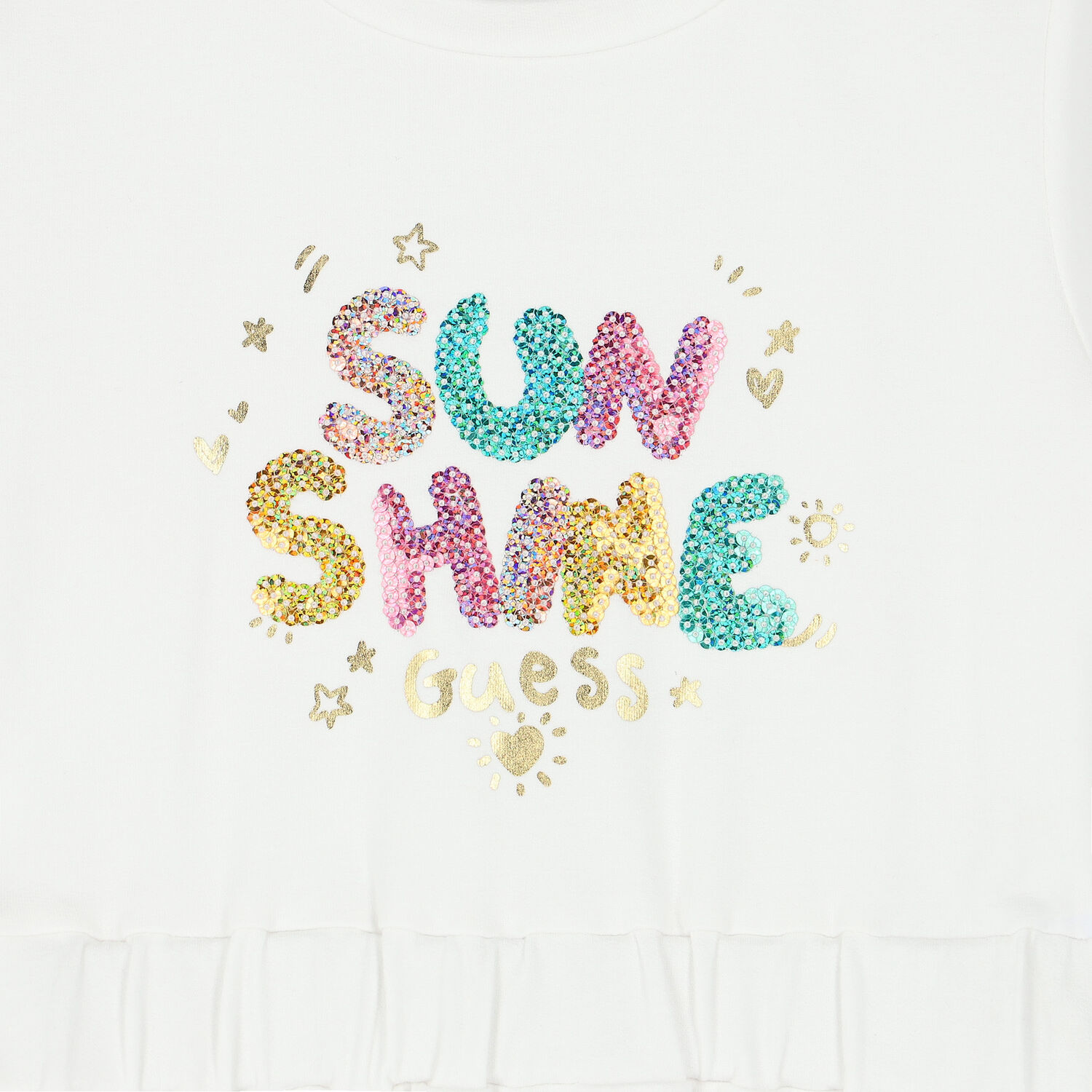 فستان بنات بالشعار باللون الأبيض, 1, hi-res image number null