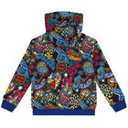 توب هودى أولاد بالشعار باللون الكحلى, 1, hi-res