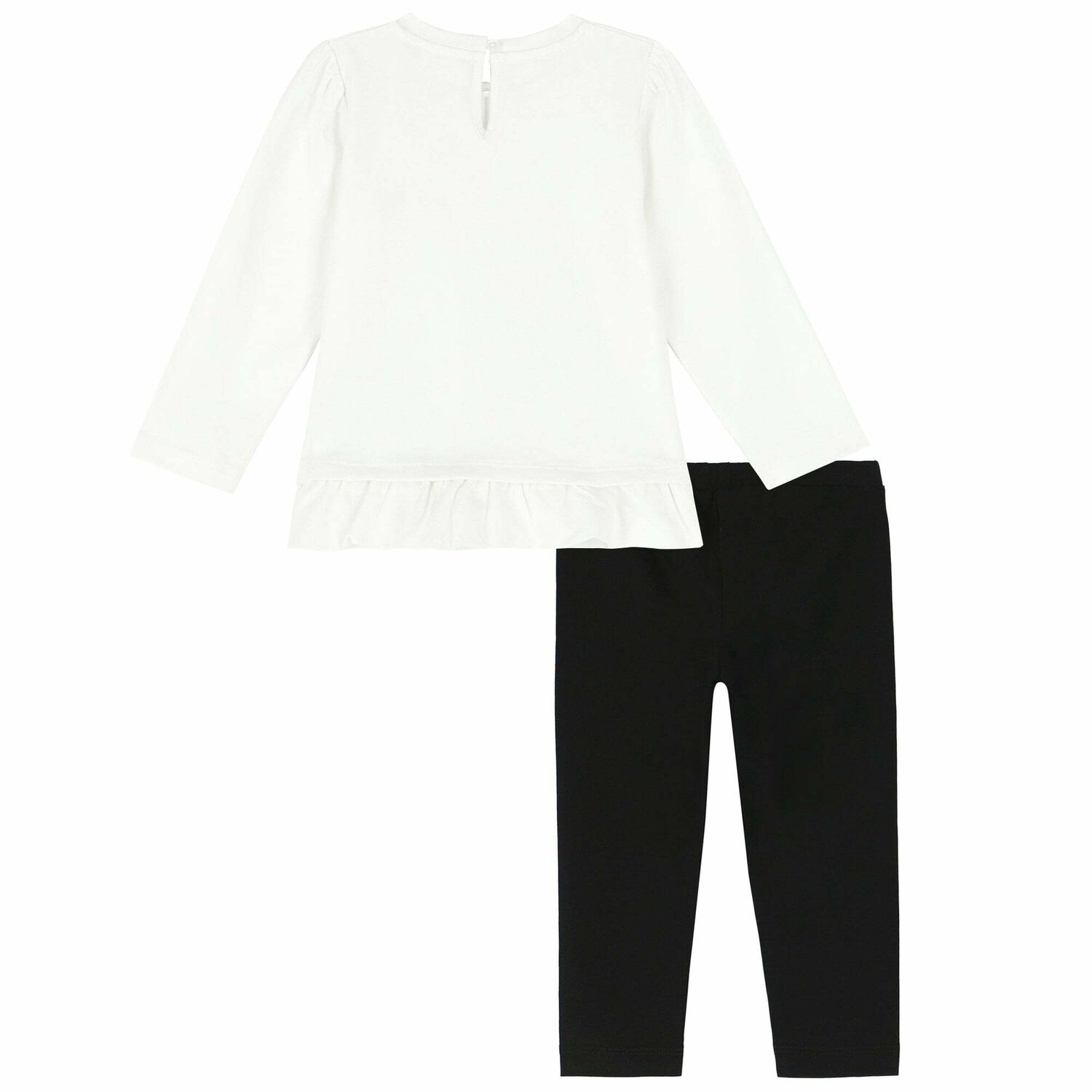 Girls Ivory & Black Leggings Set, 1, hi-res image number null