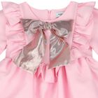 فستان بنات ستان بفيونكة باللون الوردي, 2, hi-res