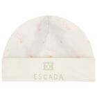 Baby Girls Ivory Heart Logo Hat, 1, hi-res