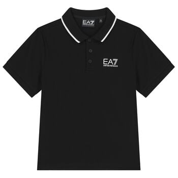 Boys Black Logo Polo Shirt 