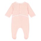 Baby Girls Pink Logo Babygrow, 1, hi-res