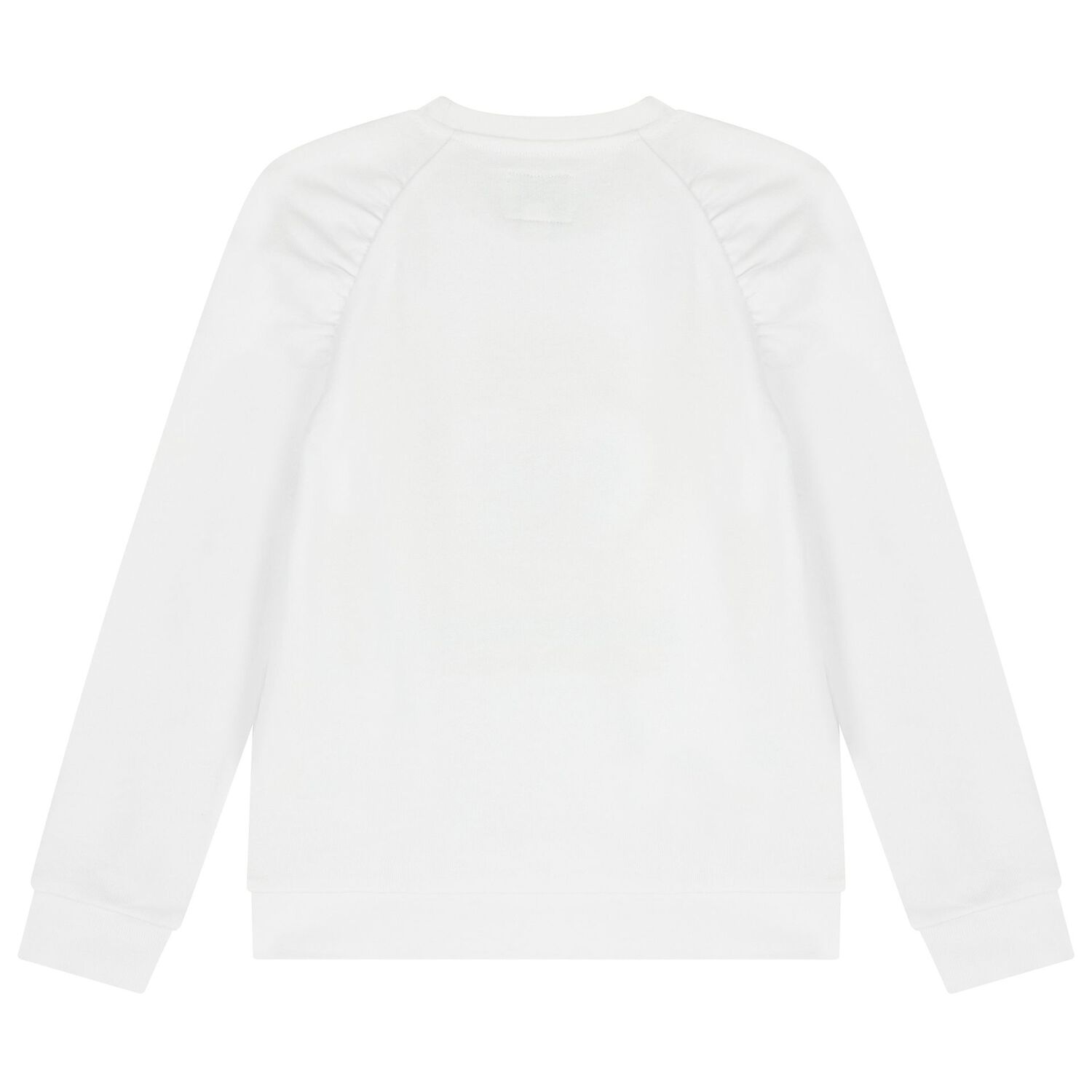 Girls White Teddy Bear Logo Sweatshirt, 1, hi-res