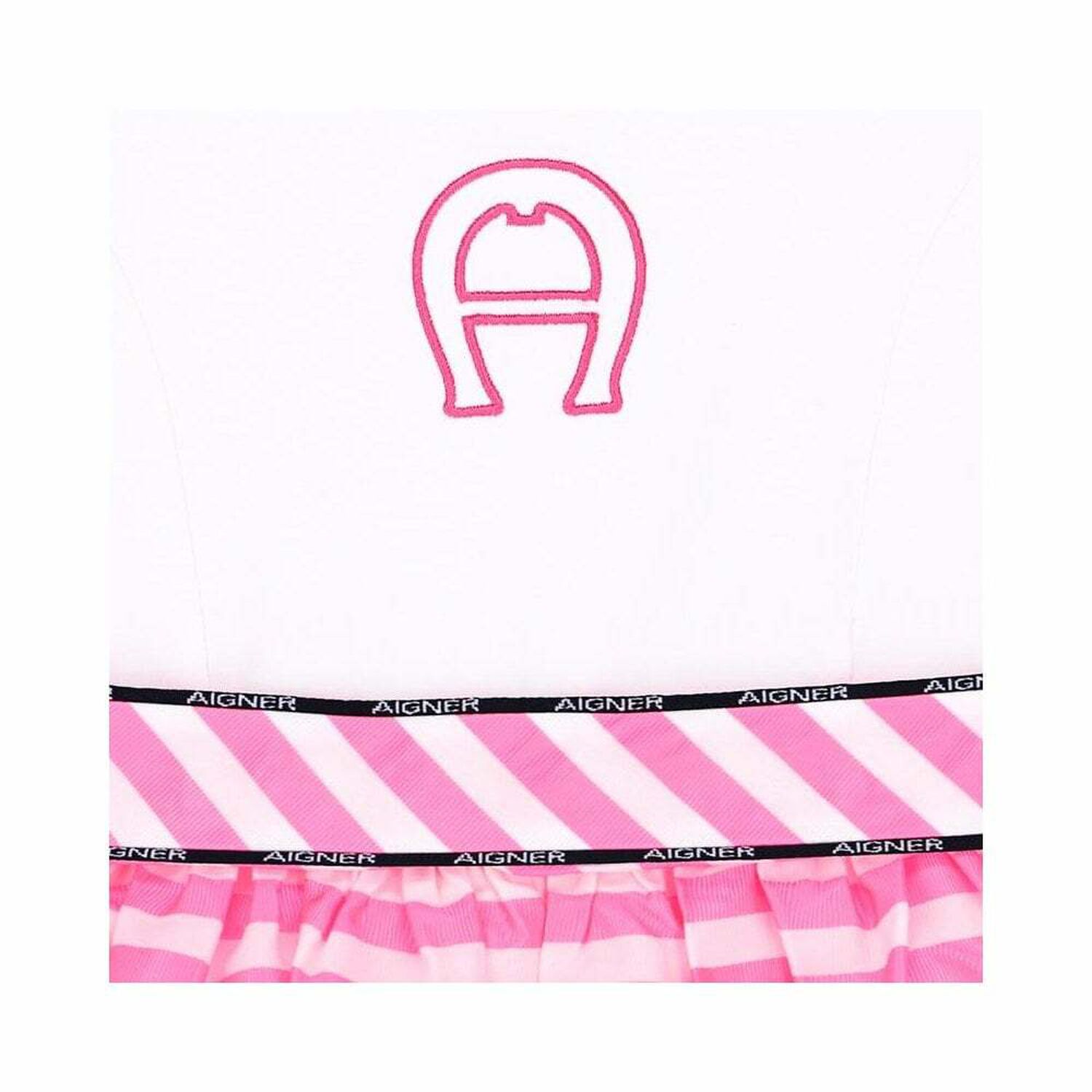 Girls Pink & White Striped Dress, 1, hi-res image number null