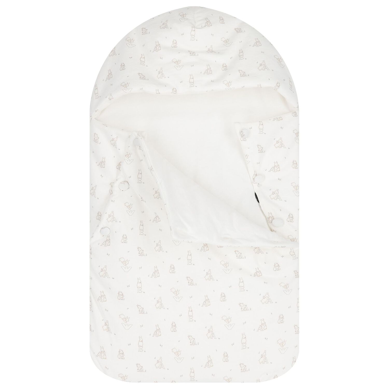 مدس الطفل باللون  العاجي مع الأبجدية والأرنب, 2, hi-res