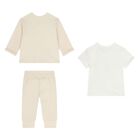 Ivory & Beige Baby Tracksuit Set ( 3 Piece ), 2, hi-res