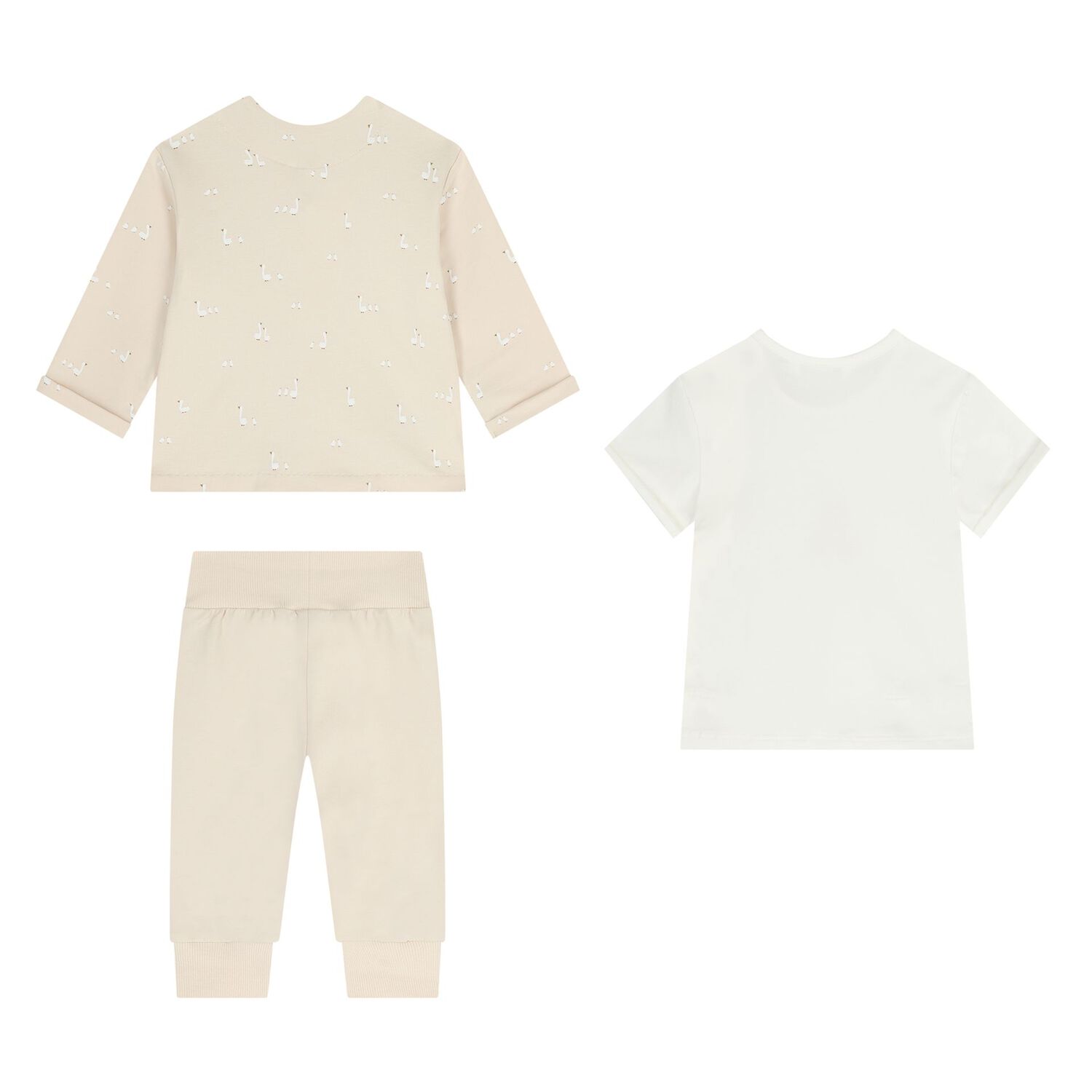 Ivory & Beige Baby Tracksuit Set ( 3 Piece ), 2, hi-res