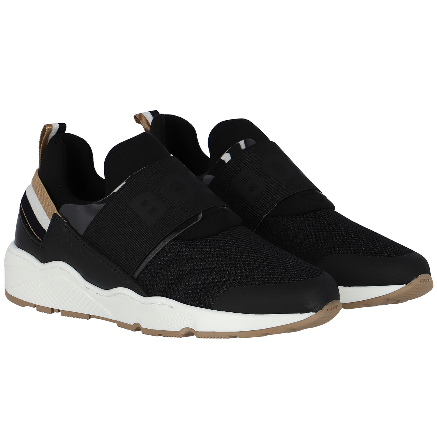 حذاء رياضى بالشعار باللون الأسود للاولاد, 1, hi-res image number null