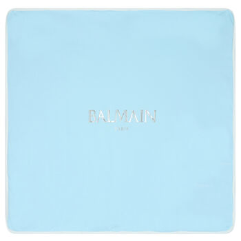 Baby Boys Blue & White Logo Baby Blanket