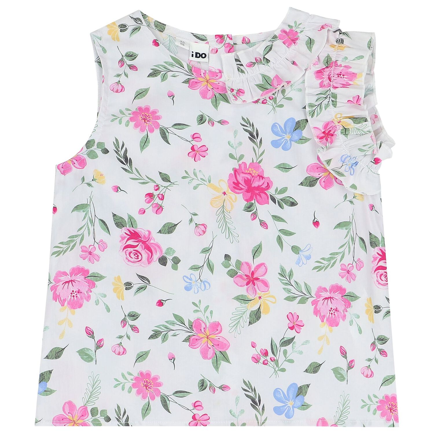 Girls White Floral Shorts Set, 1, hi-res image number null