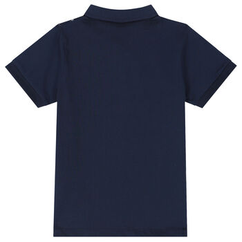 Boys Navy Blue Logo Polo Shirt