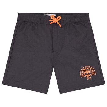 Boys Grey Logo Swim Shorts