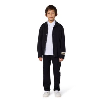 Boys Black Logo Polo Shirt