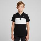 Boys Black Logo Polo Shirt, 1, hi-res