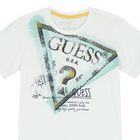 تيشيرت أولاد بالشعار باللون الأبيض, 1, hi-res