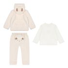 Baby Boys Beige & White Sheep Tracksuit ( 3 Piece ), 2, hi-res