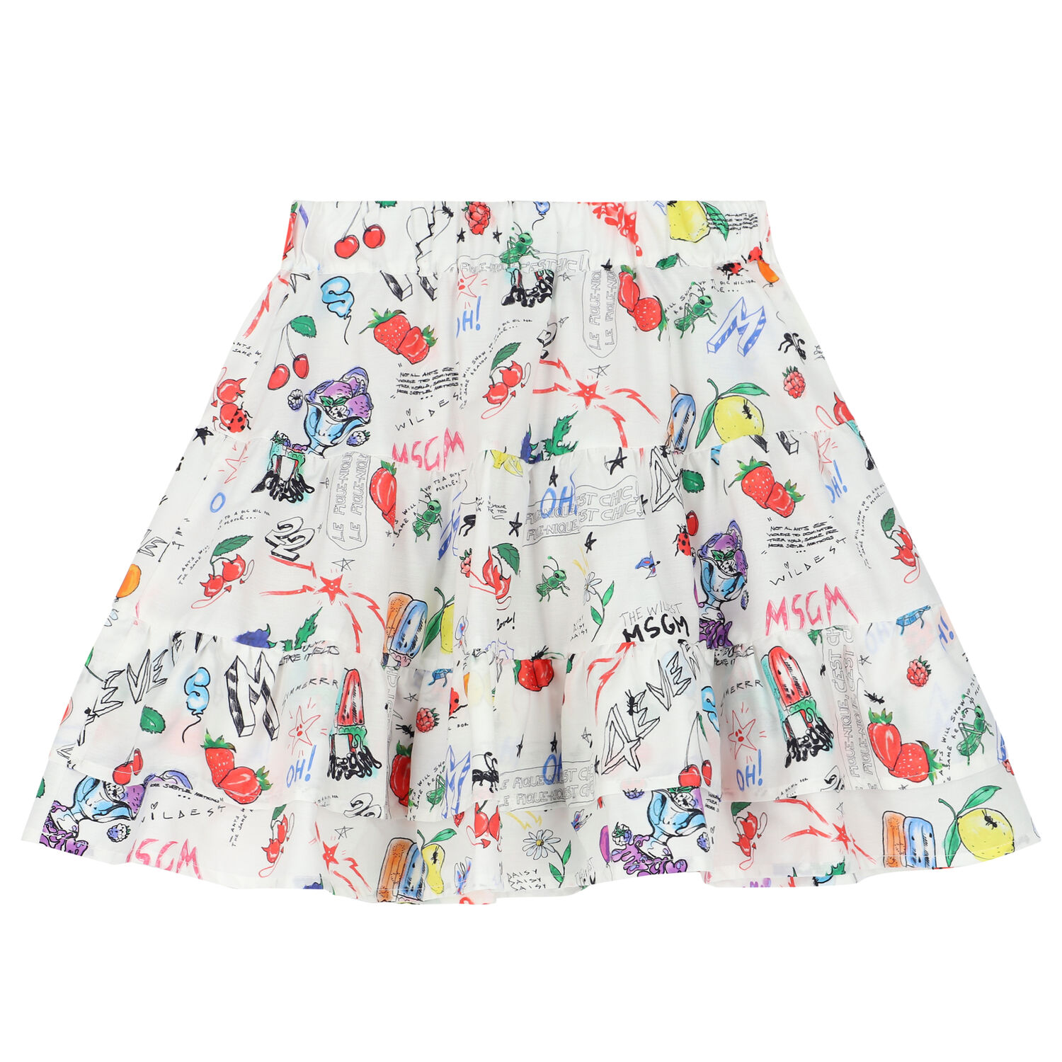 Girls White Logo Skirt, 1, hi-res image number null