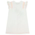 Girls White & Orange Palm Tree Dress, 1, hi-res
