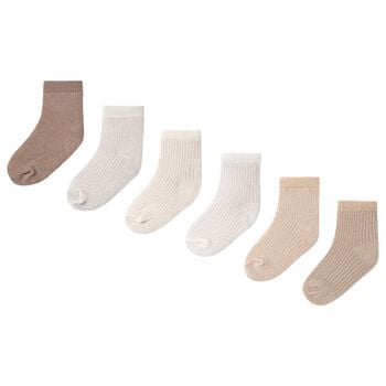 Beige & Ivory Baby Socks ( 6 Pack ) 