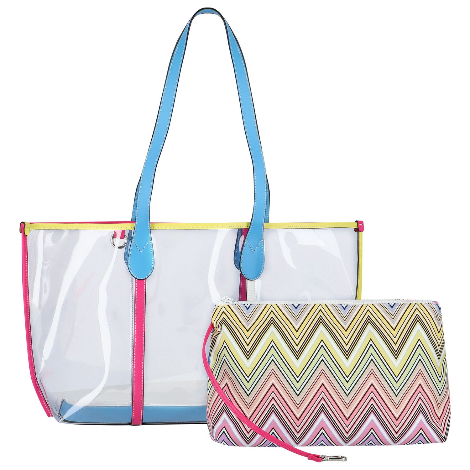 Girls Multi-Coloured Striped Tote Bag, 1, hi-res image number null