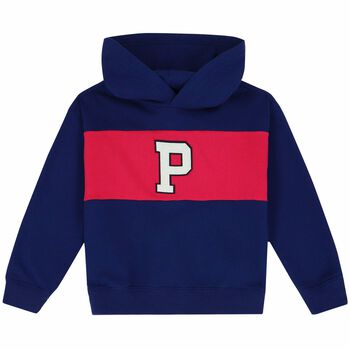 Girls Blue & Pink Hooded Top