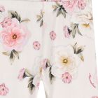 Younger Girls Ivory & Pink Floral Leggings, 1, hi-res