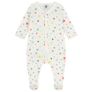 Baby Girls Ivory Star Babygrow