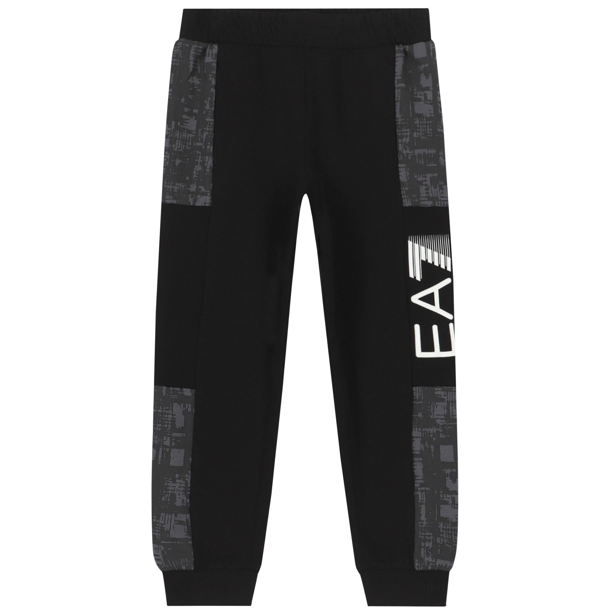 EA7 Emporio Armani Boys Black Grey Logo Joggers Junior Couture UAE