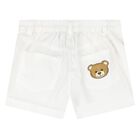 Younger Girls White Logo Shorts, 1, hi-res