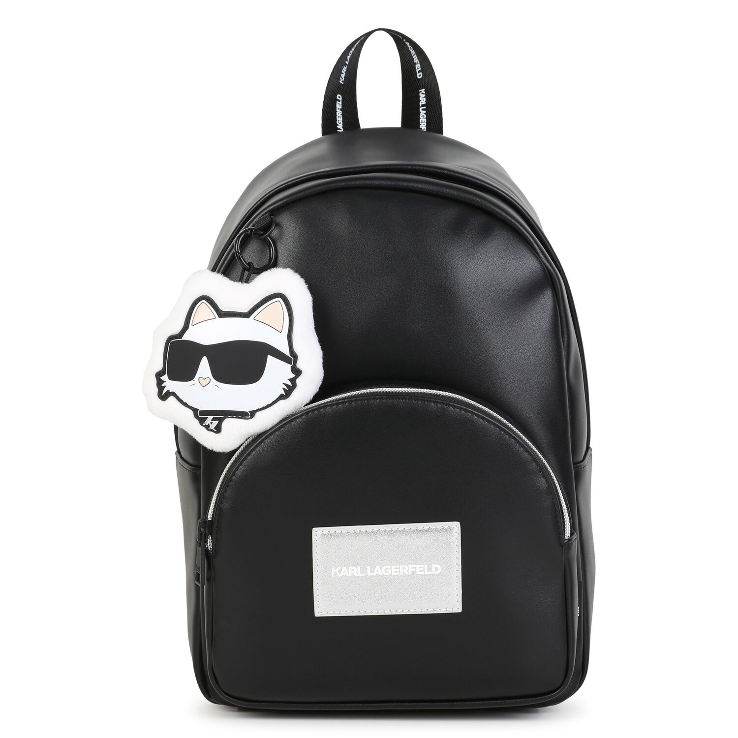 Mini Me Girls Black Choupette Leather Backpack ( 33cm ), 1, hi-res