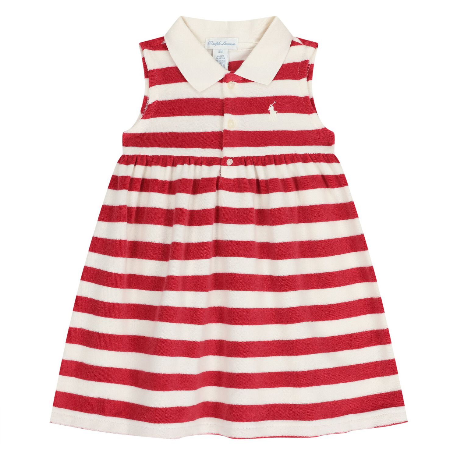 Baby Girls Ivory & Red Striped Dress Set, 1, hi-res