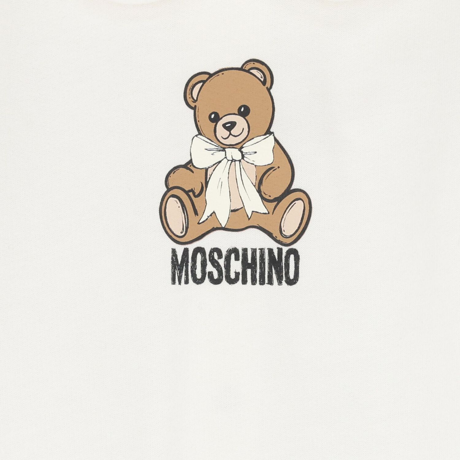 White Teddy Bear Logo Babygrow, 1, hi-res