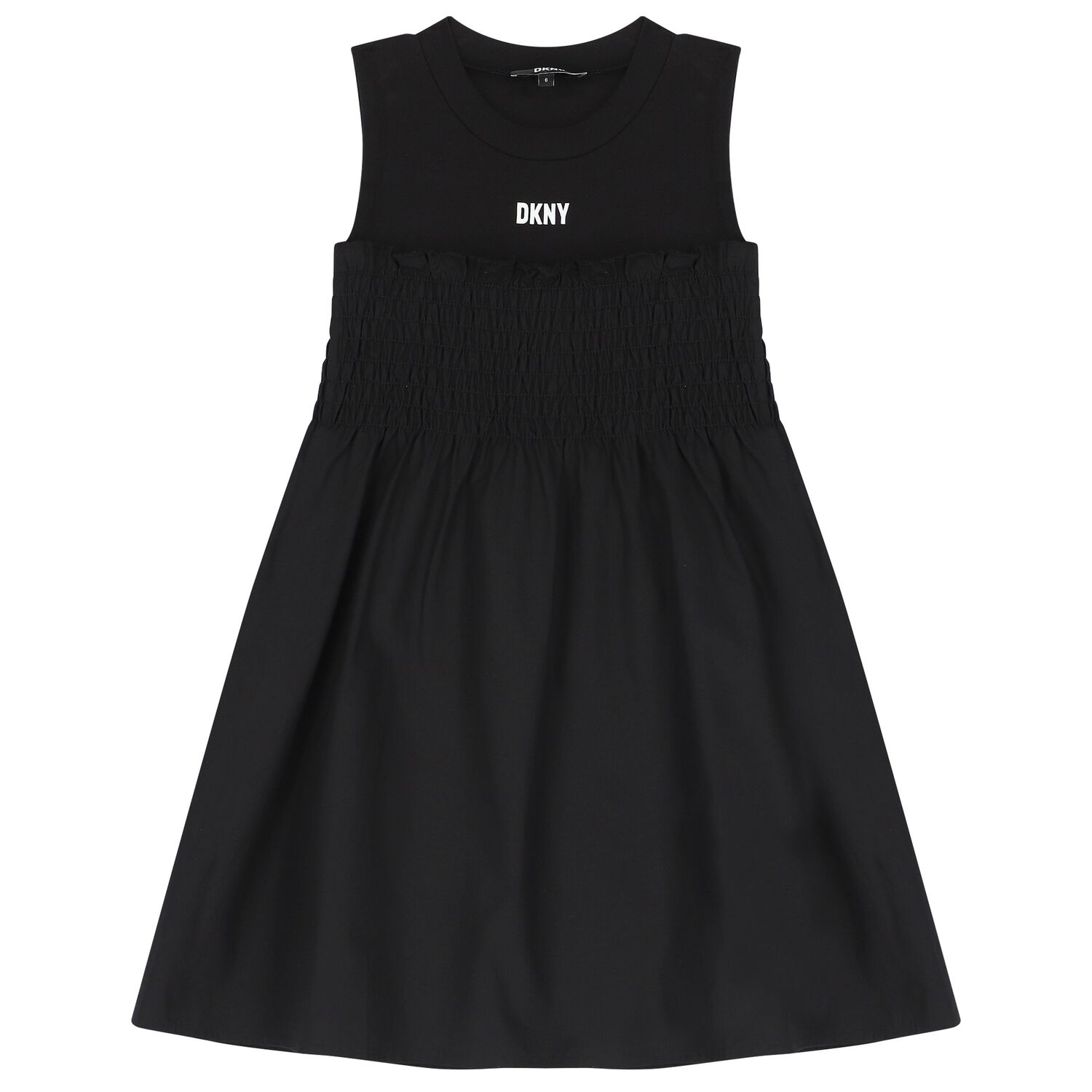 Girls Black Logo Dress, 1, hi-res