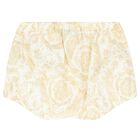 Younger Girls White & Beige Barocco Dress Set, 1, hi-res