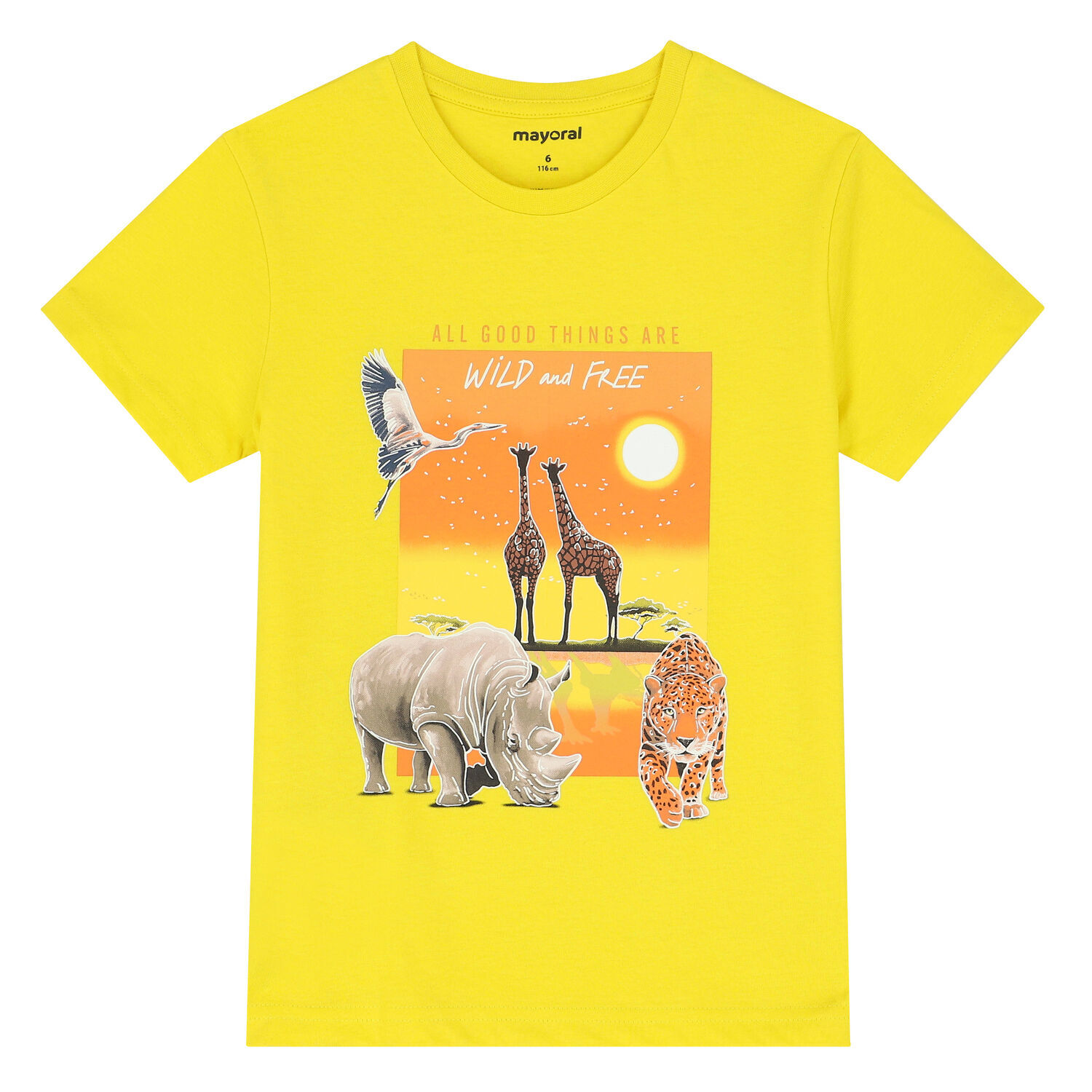 Boys Yellow Animals T-Shirt, 2, hi-res image number null
