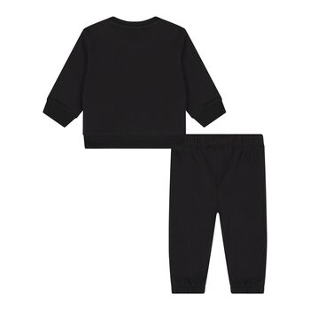 Baby Boys Black Logo Tracksuit