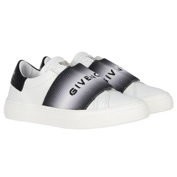 White & Black Logo Trainers