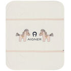 بطانية بالشعار باللون العاجي, 1, hi-res