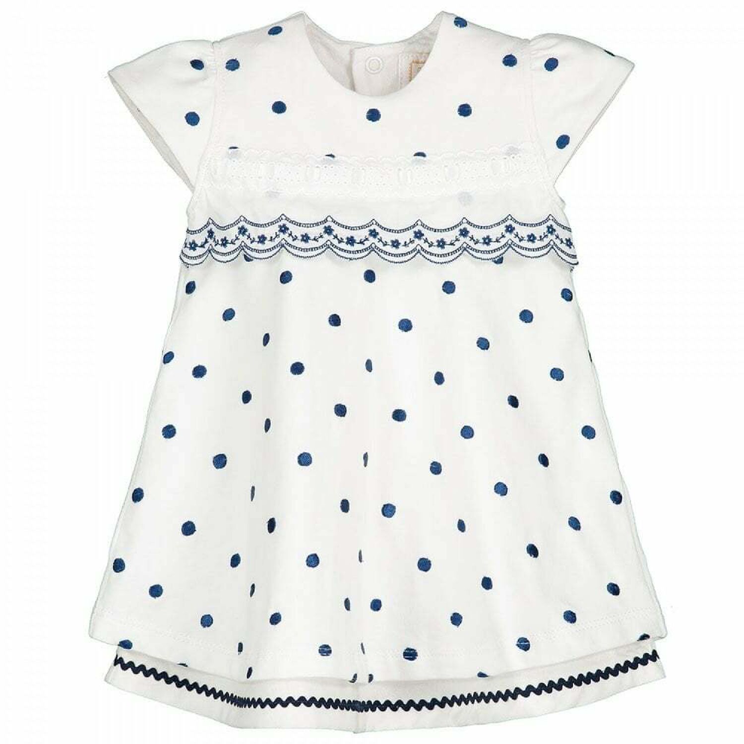 Baby Girls White & Blue Dress Set, 1, hi-res