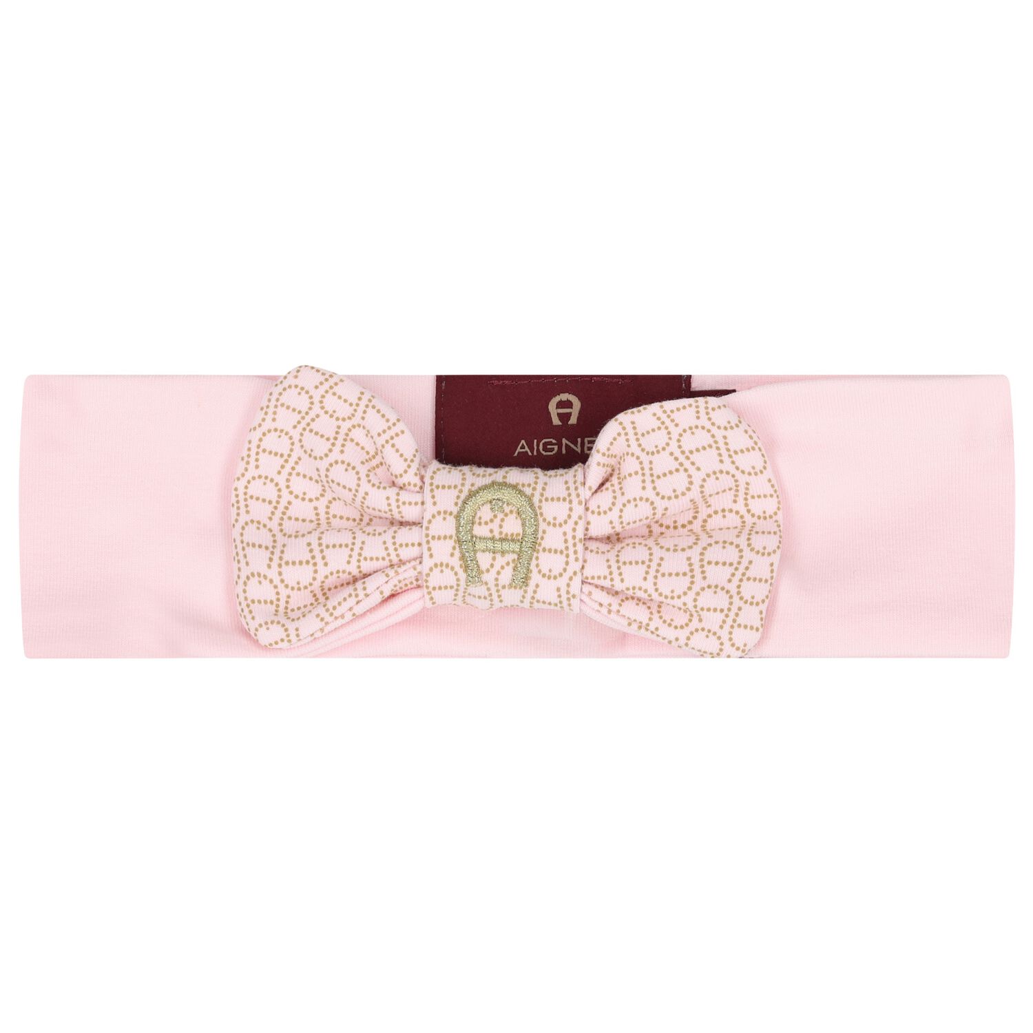 Baby Girls Pink Bow Logo Headband, 2, hi-res