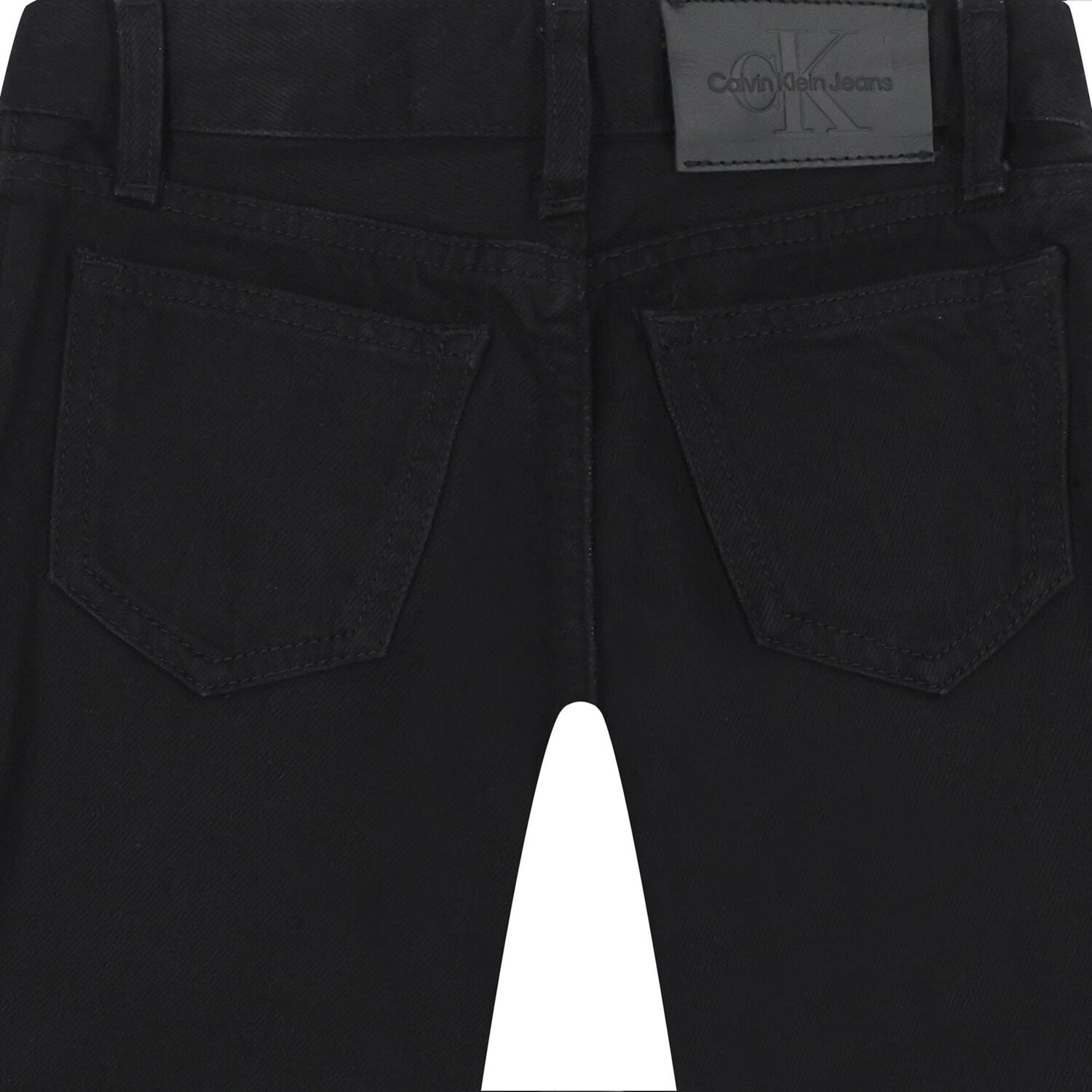 Girls Black Logo Jeans, 1, hi-res