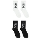 Boys Black & White Logo Socks (2 Pack)Ã‚Â , 1, hi-res