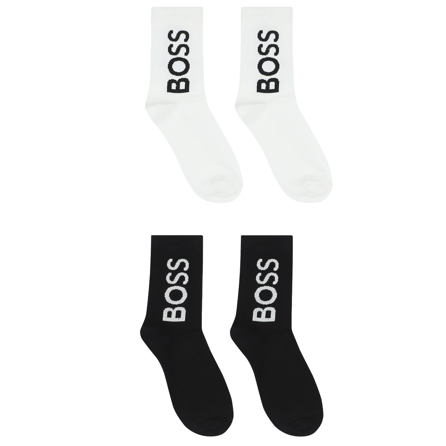 Boys Black & White Logo Socks (2 Pack)Ã‚Â , 1, hi-res image number null