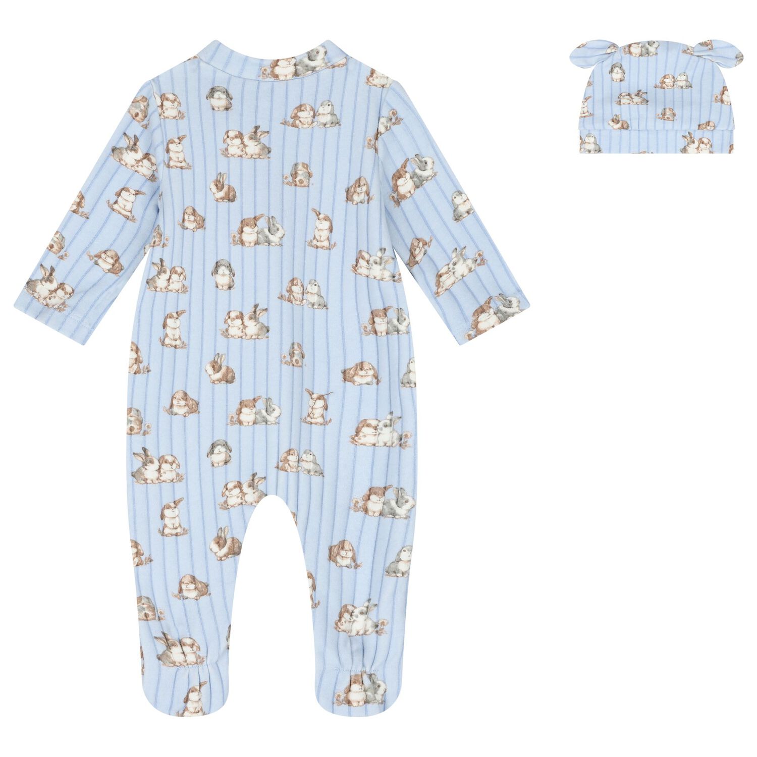 Baby Boys Blue Bunny Babygrow Set, 2, hi-res image number null