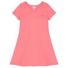 Girls Pink Logo Dress, 2, hi-res