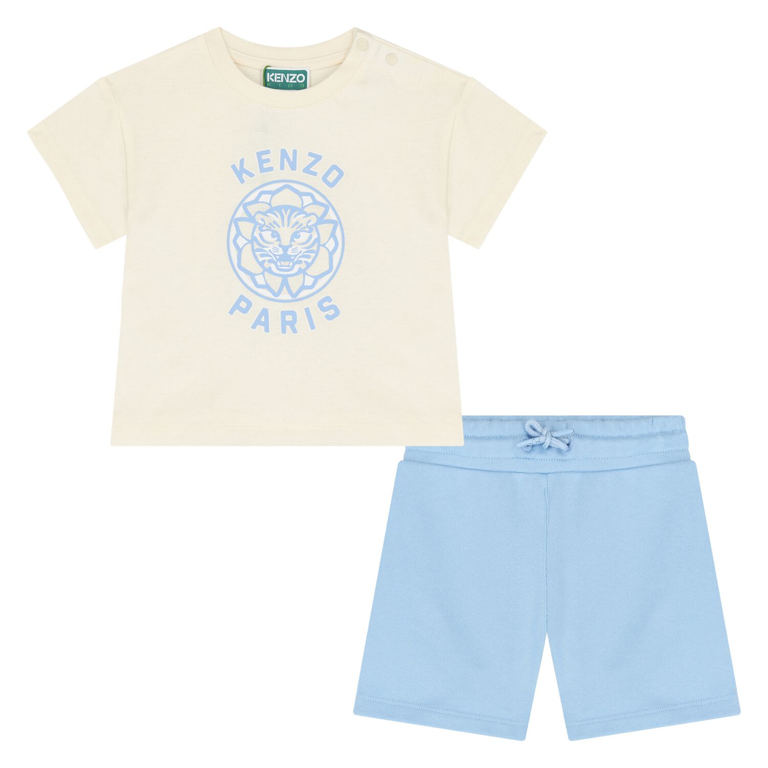 Younger Boys Ivory & Blue Shorts Set, 1, hi-res image number null